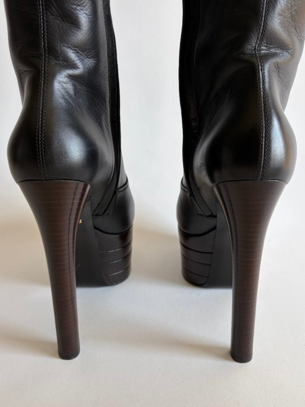 GUCCI ANGEL PLATFORM LEATHER KNEE HIGH BOOTS NEW - Picture 7 of 13